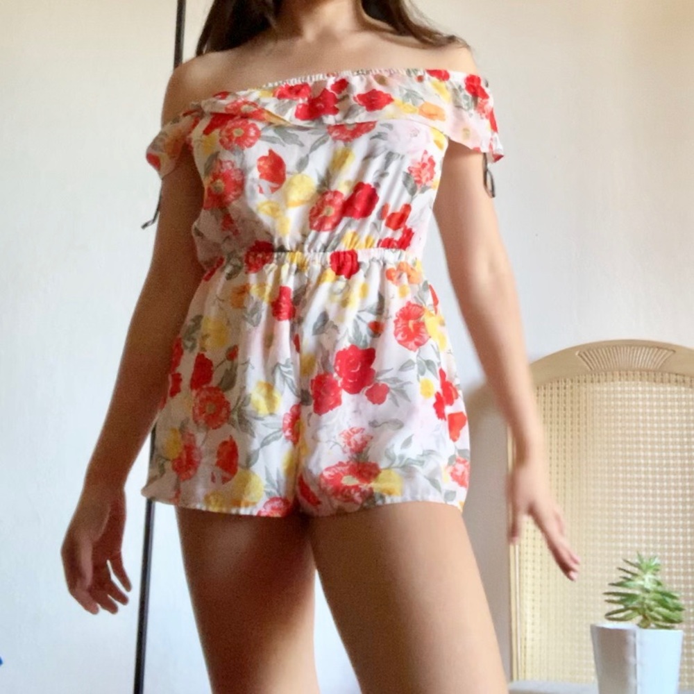 floral and lemon romper